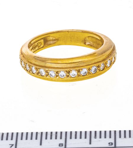 CARTIER 18KT YELLOW GOLD AND DIAMOND BAND SIZE 5 3/4 