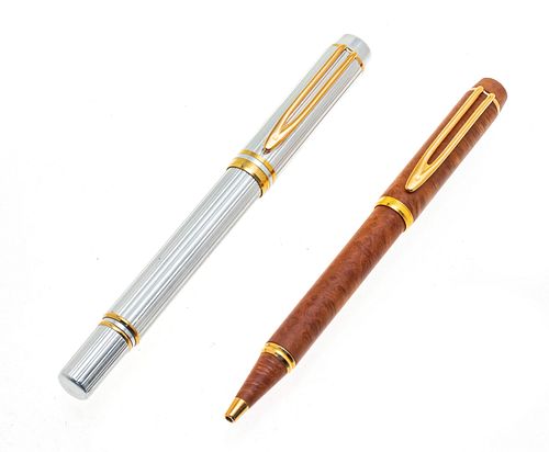 WATERMAN IDEAL LEMAN FOUNTAIN AND BALLPOINT PENS, TWO, PARIS 