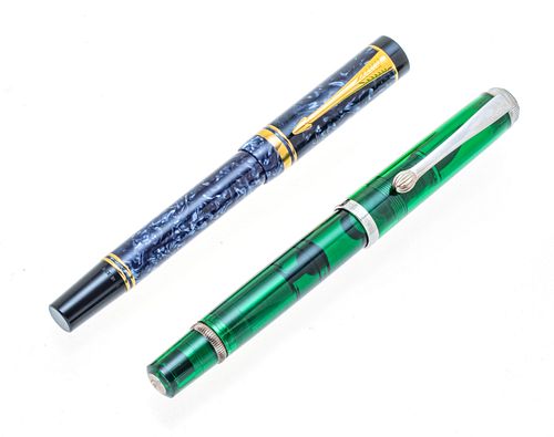 PARKER DUOFOLD  AND CHRONOSWISS FOUNTAIN PENS , TWO 