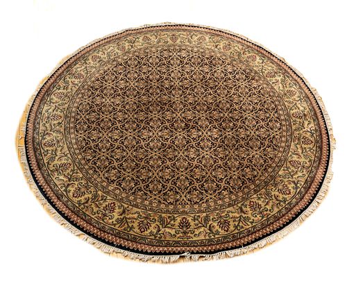 LARGE ROUND RUG, WOOL ROOM SIZE DIA 10' 