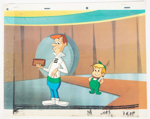 "THE JETSONS" PRODUCTION ANIMATION CELS, C. 1980S, TWO, H 7 1/4", W 7 1/2" (VISIBLE) 
