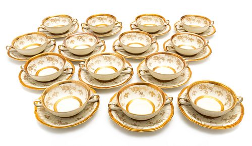 ROSENTHAL "PARZIVAL" CREME SOUPS (14) UNDERPLATES (16) 