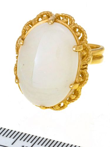 OPAL AND 14KT GOLD RING C 1960 SIZE 6 