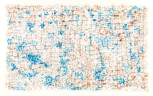 MARK TOBEY (AMERICAN, 1890-1976) GRAPHITE, GOUACHE & WATERCOLOR ON CREAM WOVE PAPER, 1969, H 17", W 26" (IMAGE) UNTITLED 
