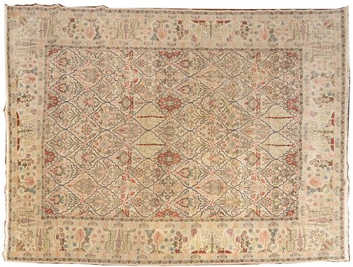 INDIAN HANDWOVEN WOOL RUG, C. 2000, W 10' 6", L 13' 4" 