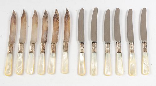 MOTHER OF PEARL,HANDLE  BUTTER KNIVES  12 