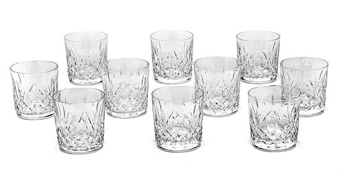 WATERFORD 'LISMORE' CRYSTAL OLD FASHIONED GLASSES, 10 PCS, H 3.25", DIA 3"