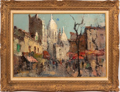 SIGNED OIL ON CANVAS C 1950 H 20" W 28" MONTMARTRE 