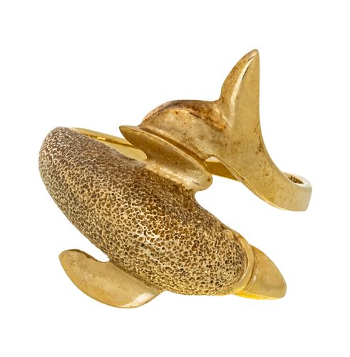 14KT GOLD "DOLPHIN" RING, SIZE 7 