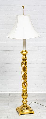 BRASS FLOOR LAMP, H 58.5", W 8.5", D 9" 