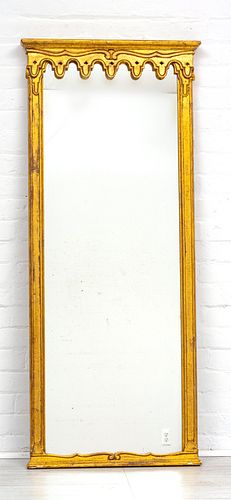 GILT WOOD AND GESSO PIER MIRROR, 20TH CENTURY,  H 57" W 24" D 3" 