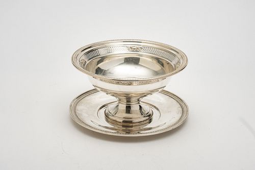 STERLING SILVER COMPOTE AND TRAY 2 PCS L 10" D 9" 