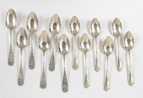 TOWLE STERLING SILVER TEASPOONS, RUSTIC & NO 43, 12
