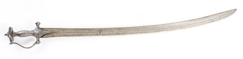 INDIAN TULWAR SWORD, 19TH C., L 32" BLADE 