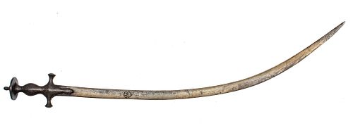 INDIAN TULWAR SWORD, 19TH C., L 30" BLADE 
