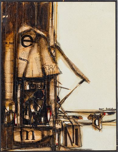 JAMES GROODY, MIXED MEDIA  BOARD H 24" W 18" "IN THE WINDOW" 