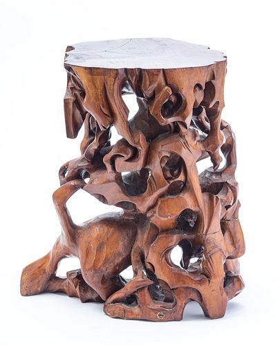 ASIAN DRIFTWOOD STAND H 15" W 11" 