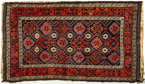 PERSIAN BALUCH HANDWOVEN WOOL RUG, 20TH C., W 2' 9", L 4' 8" 