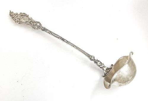 .800 PTS SILVER SOUP LADLE WITH GOLD PLATED BOWL, INSCRIBED 1903, L 15.7", T.W. 7.49 TOZ 
