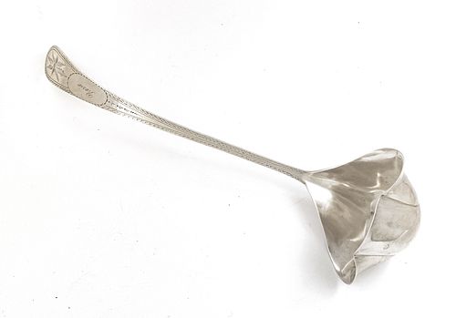 DOMINICK & HAFF STERLING SILVER DOUBLE LIPPED LADLE, L 14", T.W. 7.97 TOZ 
