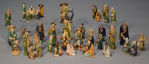 39 Glazed Chinese Pottery Mud Men