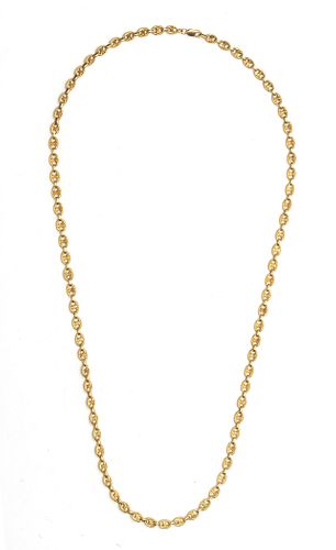 18KT YELLOW GOLD NECKLACE, 49 GRAMS L 30" 