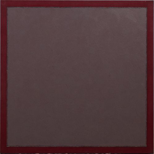 ALAN GREEN OIL ON CANVAS 1986 H 47" W 47" PINK GREY SURROUNDED BY ALIZARIN 