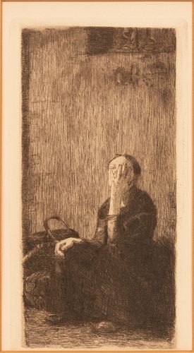KATHE KOLLWITZ (GERMAN, 1867–1945), ETCHING WITH DRYPOINT, ON PAPER 1893 AN DER KIRCHENMAUER 