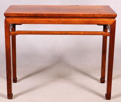 CHINESE HUANGHUALI CORNER-LEG TABLE, EARLY QING DYNASTY H 32.5" W 19" L 38.75" 