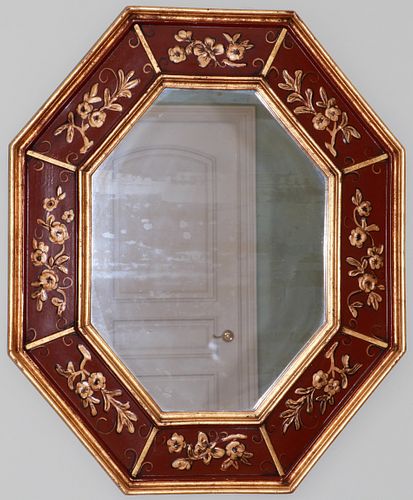 FRENCH PROVINCIAL STYLE HALL MIRROR, H 35", L 29" 