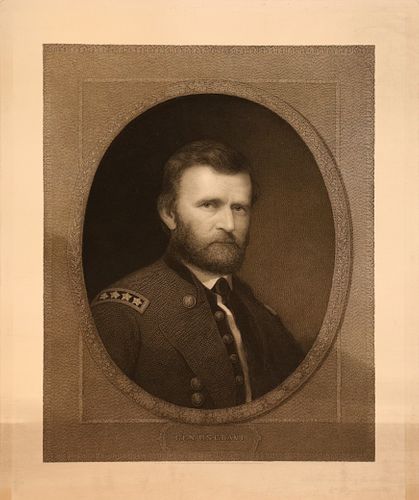 WILLIAM EDGAR MARSHALL (AMERICAN 1837-1906) ENGRAVING ON PAPER, PORTRAIT OF GENERAL ULYSSES S. GRANT 