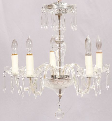 WATERFORD QUALITY CRYSTAL CHANDELIER, H 21", DIA 21"