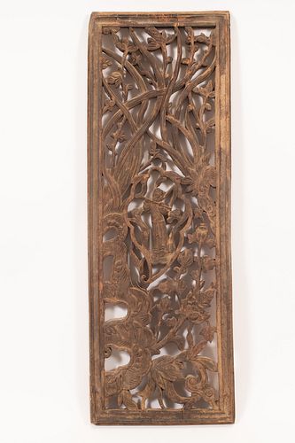 CARVED WOOD PANEL C 1900 H 26.5" W 9.5" 