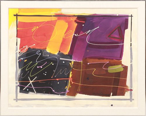 RAY FROST FLEMING, 1936 - 12,  WATERCOLOR H 37" W 47" "ENERGIZER IV" 