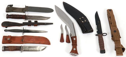 MILITARY KNIVES & BLADES, 5 PCS, L 12"-17" 