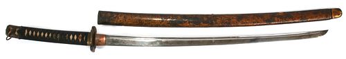 JAPANESE KATANA WITH LACQUER SCABBARD L 38" 