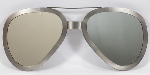 CURTIS JERE (CHINA/AMER, 1910-08), SUNGLASSES FORM MIRROR, 1980, H 14", W 31" 