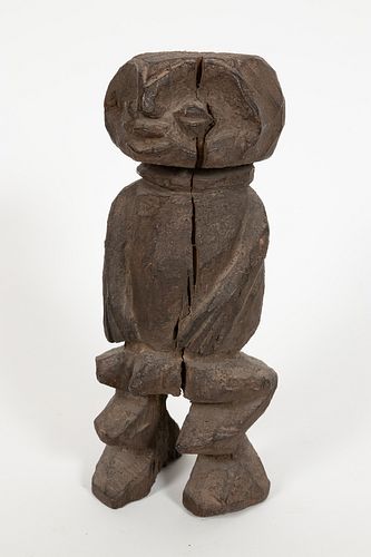 MAMBILA, NIGERIA, AFRICAN CARVED WOOD STANDING MALE FIGURE, EARLY 20TH CENTURY, H 12" W 4.5" D 4.5 
