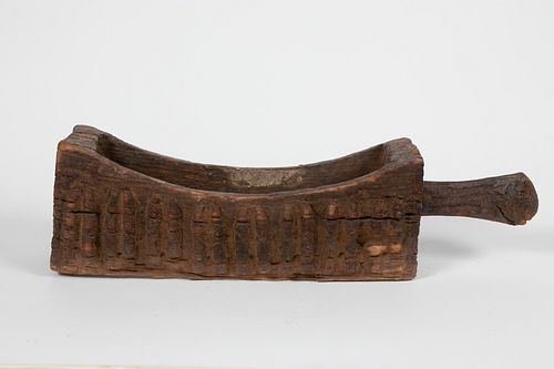 DOGON, AFRICAN, CARVED WOOD RITUAL TROUGH H 7" L 24" D 5" 