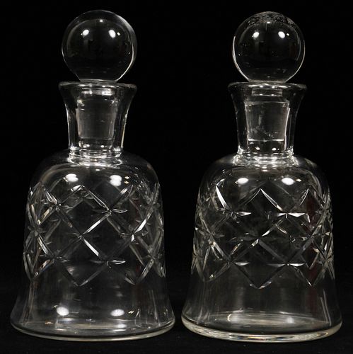 BACCARAT CRYSTAL DECANTERS PAIR H 9.25" W 4.75" 