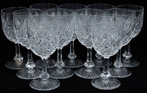 BACCARAT 'COLBERT' CRYSTAL PORT WINE GLASSES, 11 PCS, H 6.75"