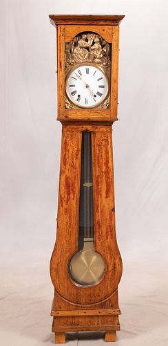 FRENCH COMTOISE MORBIER TALL CASE CLOCK H 72" W 16" 