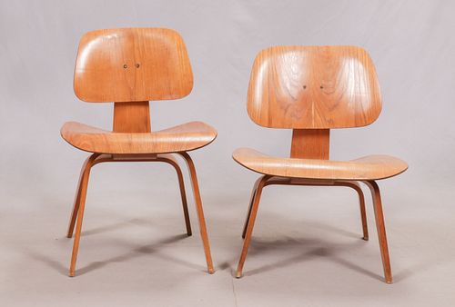 MID CENTURY PLYWOOD  POTATO CHIP CHAIRS C 1950 TWO 
