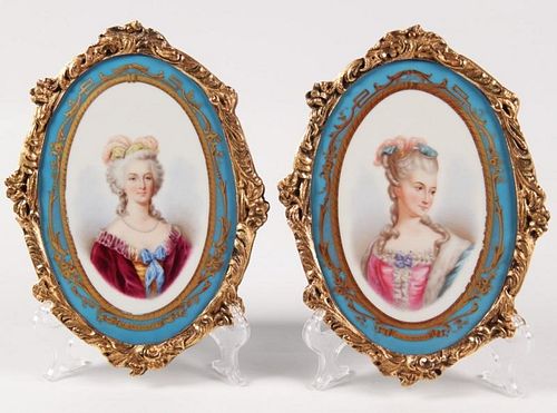 PAIR OF FRENCH SEVRES PORTRAIT PLAQUES