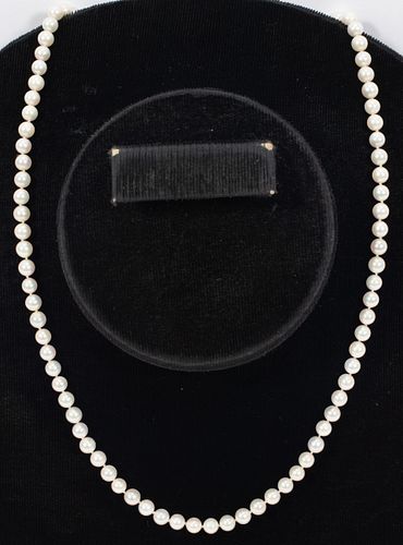 PEARL NECKLACE, 5MM L 22" 