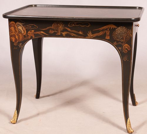 ORIENTAL LACQUERED WOOD TABLE, 21ST C, H 24", W 28"