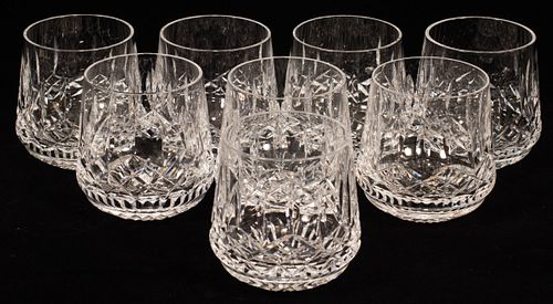 WATERFORD KENMARE OLD FASHION GLASSES SET OF EIGHT H 3.5" 