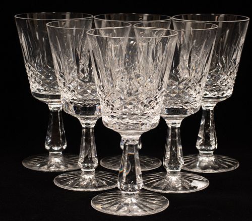WATERFORD KENMARE WATER GOBLETS SET OF 6 H 6.7" 