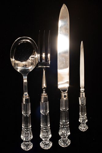 WATERFORD CRYSTAL 2 PC CARVING SET, SERVING SPOON AND LETTER OPENER 