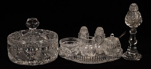 WATERFORD  CRYSTAL TRAY AND COVERED CANDY DISH  ALSO OTHERS DIA 7.7" 
